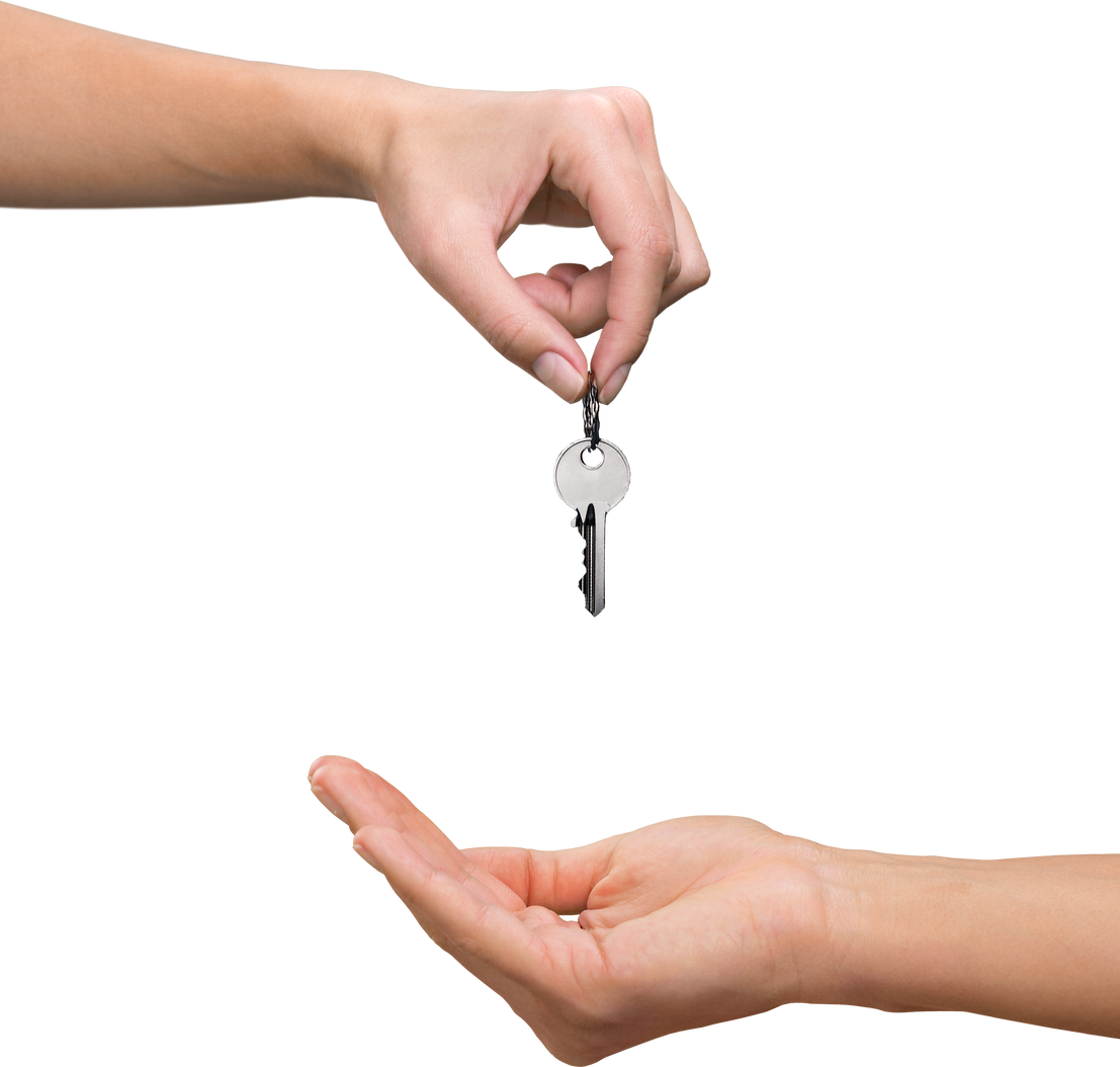 Real Estate Agent Giving Key 
